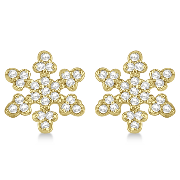 Diamond Snowflake Earrings 14k Yellow Gold 0 24ct Ad1152 Diamond Snowflake Earrings 14k Yellow Gold 0 24ct