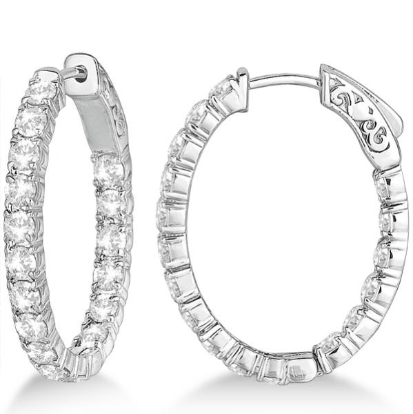 Oval Shaped Diamond Hoop Earrings 14k White Gold 3 57ct Ie337 Oval Shaped Diamond Hoop Earrings 14k White Gold 3 57ct