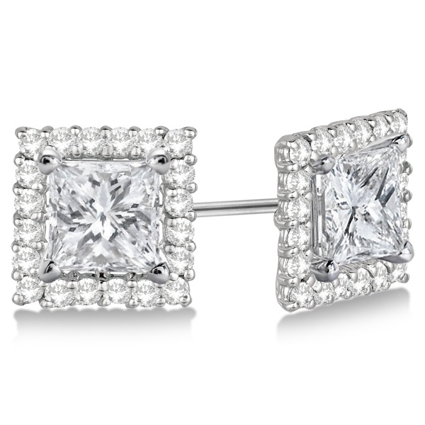 Square Diamond Earring Jackets Pave Set 14k White Gold 0 77ct Ie379 Square Diamond Earring Jackets Pave Set 14k White Gold 0 77ct