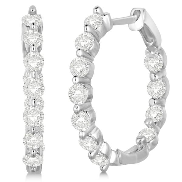 Inside Out Diamond Hoop Earrings G Set 14k White Gold 1 34ct In304 Inside Out Diamond Hoop Earrings G Set In 14k White Gold 1 34ct