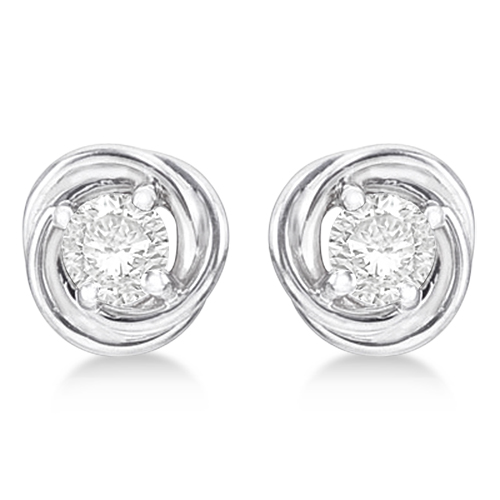 Diamond Love Knot Stud Earrings 14k White Gold 0 50ct Diamond Love Knot Stud Earrings 14k White Gold 0 50ct