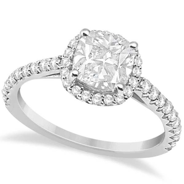 2.00ct Diamond Cushion Halo Engagement Ring 14k White Gold Over Wedding Ring Set Jewelry & Watches Fine Rings