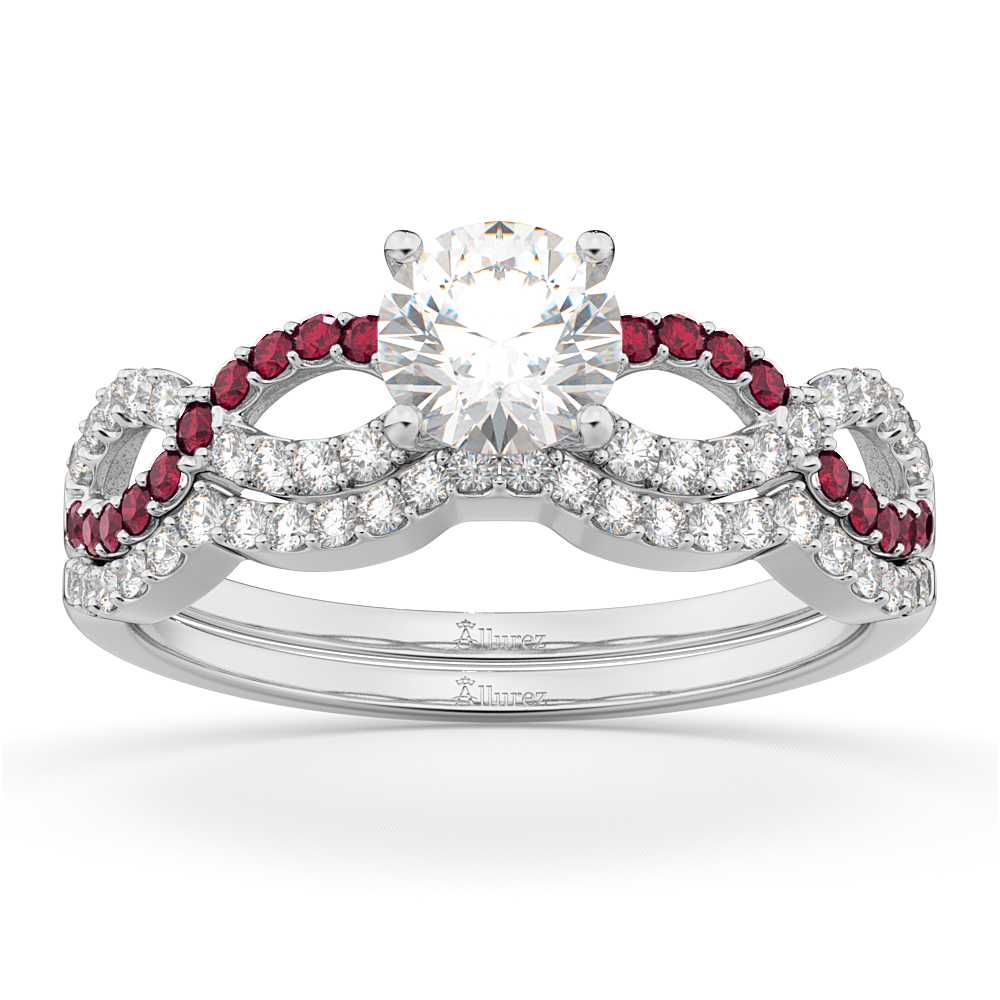 Ruby Diamond Wedding Ring Sets