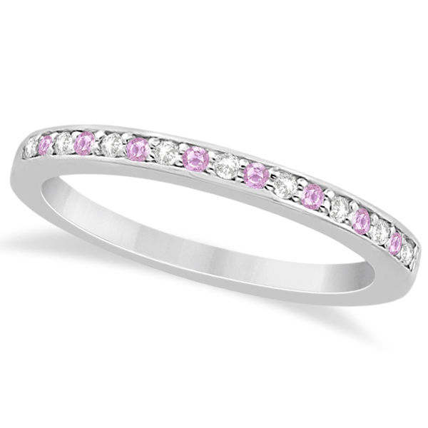 Pave Set Pink Shire Diamond Wedding Band Palladium 0 29ct U5346 Pave Set Pink Shire Diamond Wedding Band Palladium