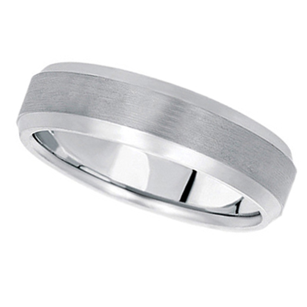 Comfort Fit Carved Wedding Band In Palladium For Men 6mm Ub182