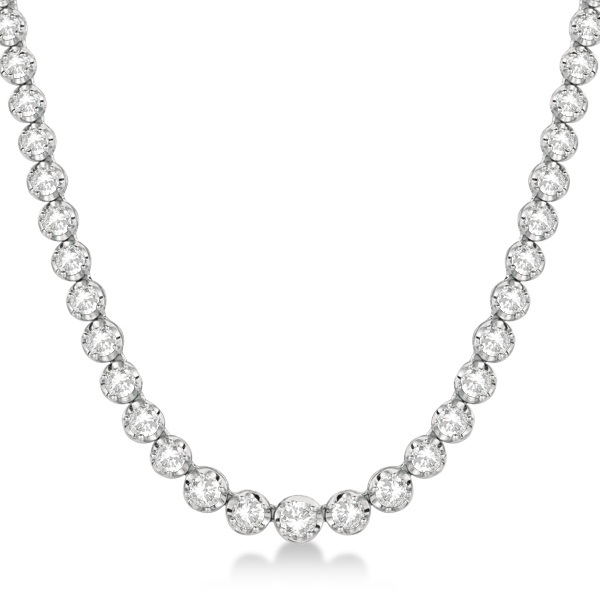 Diamond Eternity Necklace G Set In 14k White Gold 10 35ct Eternity Diamond Tennis Necklace 14k White Gold 10 35ct