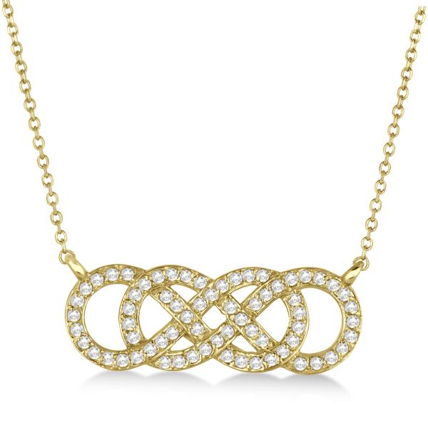 Multiple Infinity Diamond Pendant Necklace 14k Yellow Gold 0 34ct Multiple Infinity Diamond Pendant Necklace 14k Yellow Gold 0 34ct