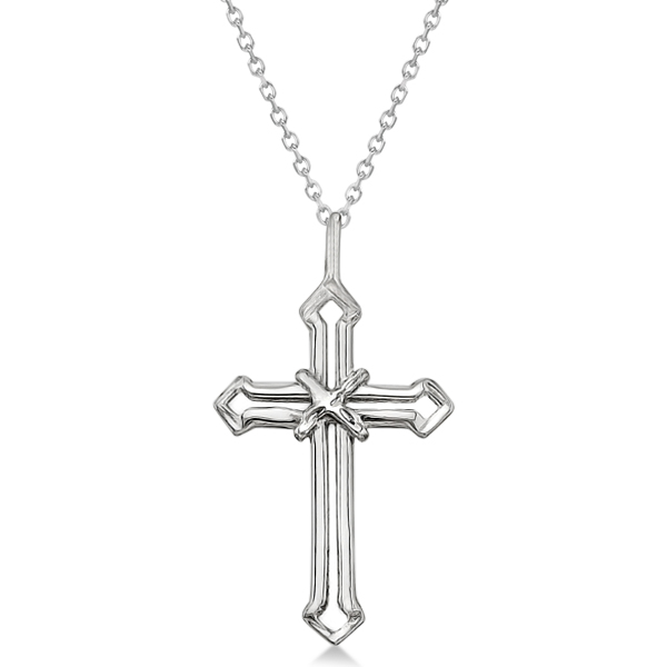 Gold Cross Necklace 14k White Open For Men Women Cbp500 Gold Cross Necklace 14k White Open For Men Women