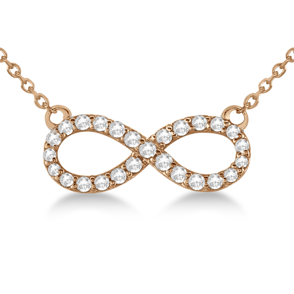 Twisted Infinity Diamond Pendant Necklace 14k Rose Gold 0 50ct U3032 Twisted Infinity Diamond Pendant Necklace 14k Rose Gold 0 50ct