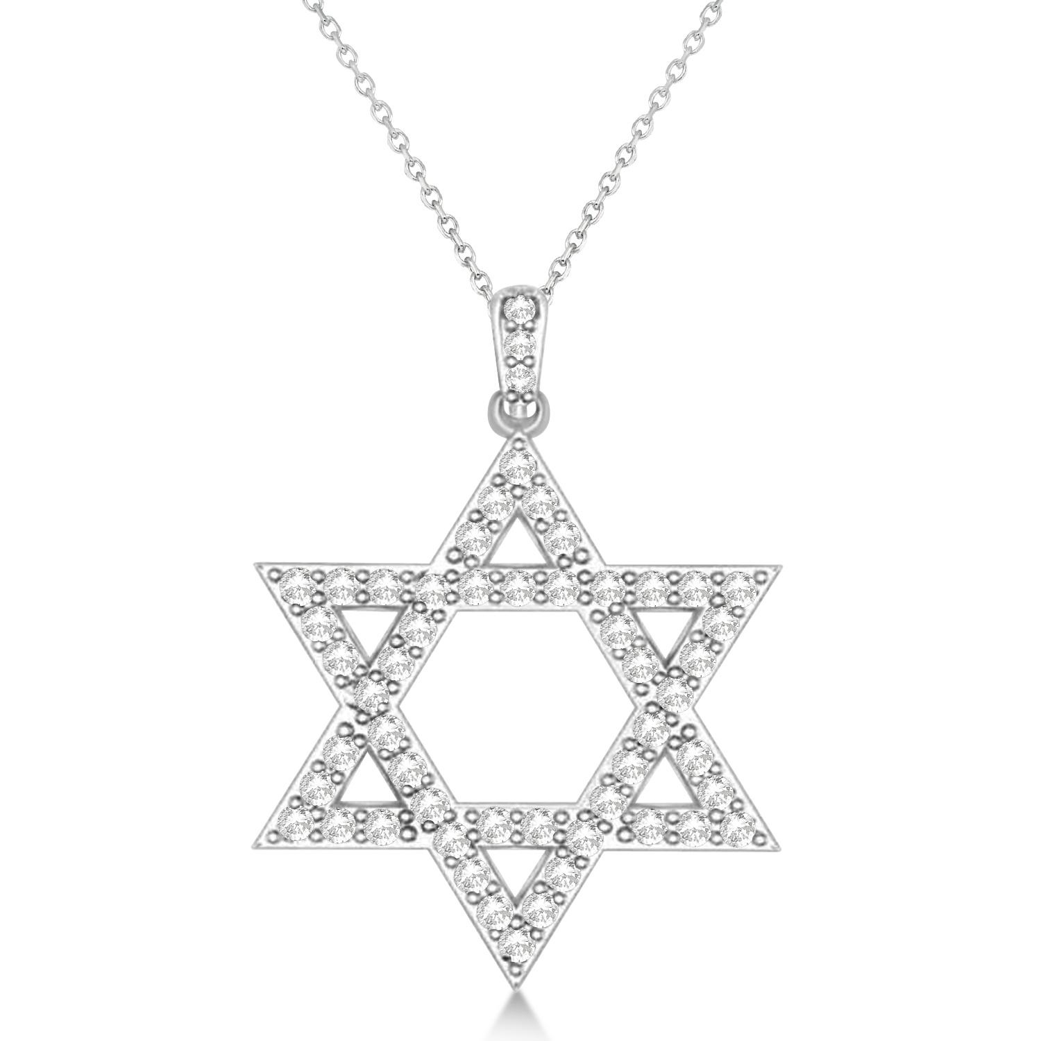 Diamond Jewish Star David Pendant Necklace 14k White Gold 1 05ct Diamond Jewish Star Of David Pendant Necklace 14k White Gold 1 05ct