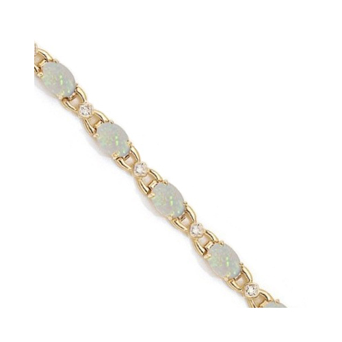 Diamond And Opal Bracelet 14k Yellow Gold 10 26 Ctw Diamond And Opal Bracelet 14k Yellow Gold 10 26 Ctw