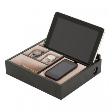00693S14 Java Finish Wooden Charging Station Valet, Electro sku 00693S14