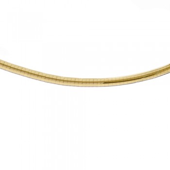 Ladies 4mm Omega Domed Bangle Bracelet 14k Yellow Gol