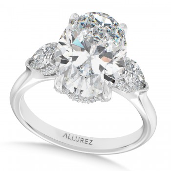 Oval Lab Diamond Bridal Set 14K White Gold (5.33ct)