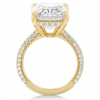 Emerald Lab Diamond Engagement Ring 14K Yellow Gold (8.90ct)
