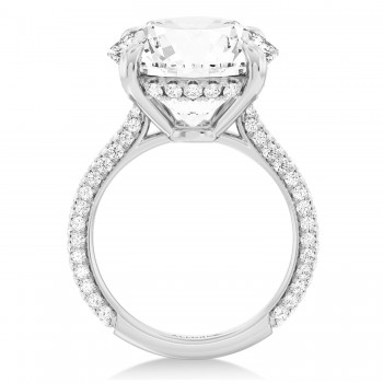 Round Lab Diamond Engagement Ring 14K White Gold (4.90ct)