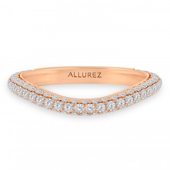 Round Lab Diamond Wedding Ring Band 18K Rose Gold (0.87ct)
