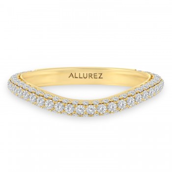 Round Lab Diamond Wedding Ring Band 18K Yellow Gold (0.87ct)