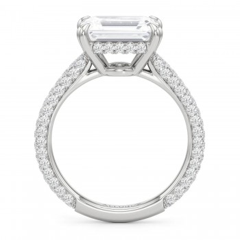 East-West Emerald Lab Diamond Engagement Ring Platinum (2.90ct)