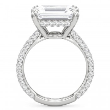 East-West Emerald Lab Diamond Engagement Ring Platinum (4.90ct)