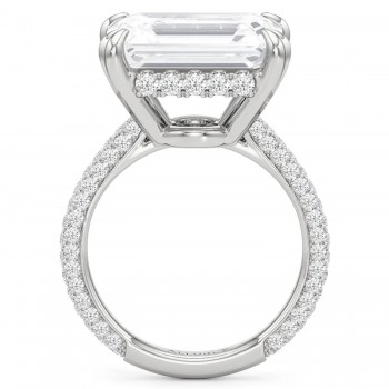 East-West Emerald Lab Diamond Engagement Ring Platinum (8.90ct)