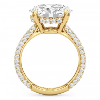 East-West Oval Lab Diamond Engagement Ring 14K Yellow Gold (4.90ct)
