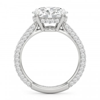East-West Oval Lab Diamond Engagement Ring Platinum (2.90ct)
