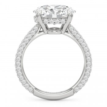 East-West Oval Lab Diamond Engagement Ring Platinum (3.90ct)
