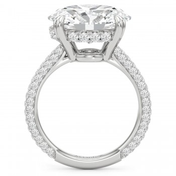 East-West Oval Lab Diamond Engagement Ring Platinum (6.90ct)