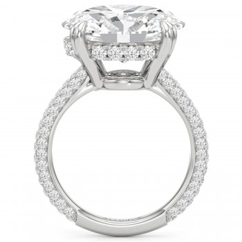 East-West Oval Lab Diamond Engagement Ring Platinum (8.90ct)