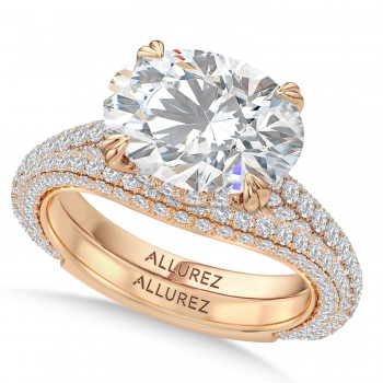 East-West Oval Lab Diamond Bridal Set 14K Rose Gold (4.77ct)