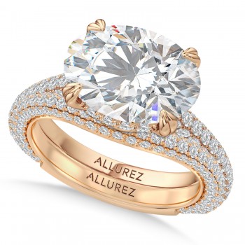 East-West Oval Lab Diamond Bridal Set 14K Rose Gold (5.77ct)