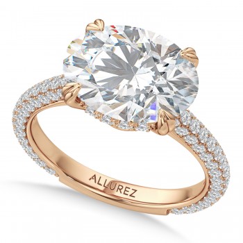 East-West Oval Lab Diamond Bridal Set 14K Rose Gold (5.77ct)