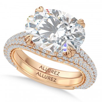 East-West Oval Lab Diamond Bridal Set 14K Rose Gold (7.77ct)