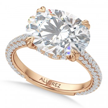 East-West Oval Lab Diamond Bridal Set 14K Rose Gold (7.77ct)