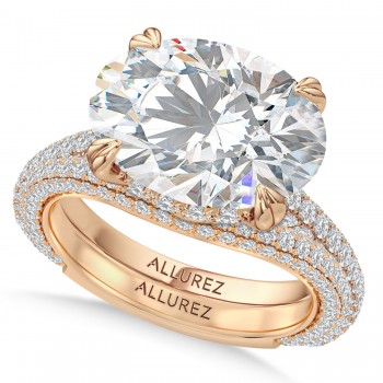 East-West Oval Lab Diamond Bridal Set 14K Rose Gold (9.77ct)