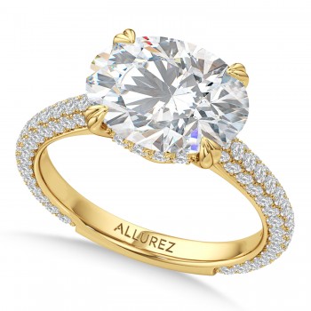 East-West Oval Lab Diamond Bridal Set 14K Yellow Gold (4.77ct)
