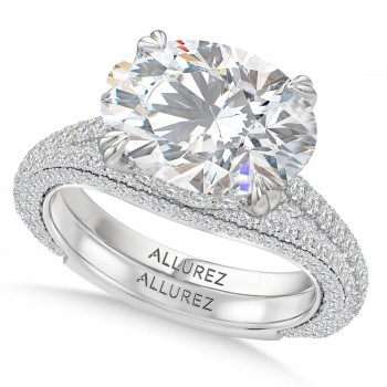 East-West Oval Lab Diamond Bridal Set Platinum (5.77ct)