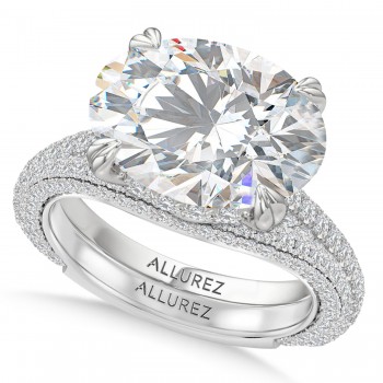 East-West Oval Lab Diamond Bridal Set Platinum (9.77ct)