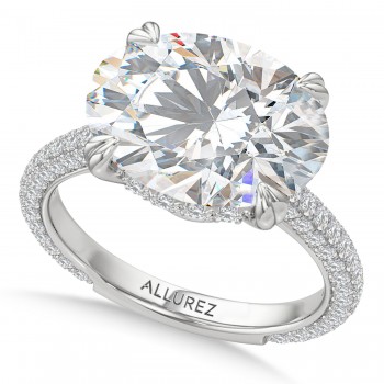 East-West Oval Lab Diamond Bridal Set Platinum (9.77ct)