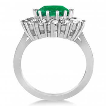 Oval Emerald and Diamond Ring Platinum (5.40ctw)