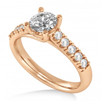 Lab Grown Diamond Accented Pre-Set Engagement Ring 14k Rose Gold (1.05ct)
