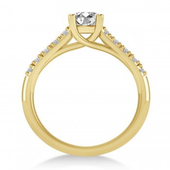 Lab Grown Diamond Accented Pre-Set Engagement Ring 14k Yellow Gold (1.05ct)