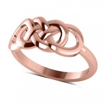 Double Infinity Fashion Ring in Plain Metal 14k Rose Gold