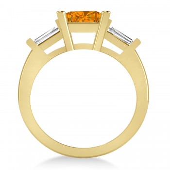 Citrine & Diamond Three-Stone Radiant Ring 14k Yellow Gold (2.12ct)