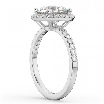 Round Halo Diamond Engagement Ring 14K White Gold (2.50ct)