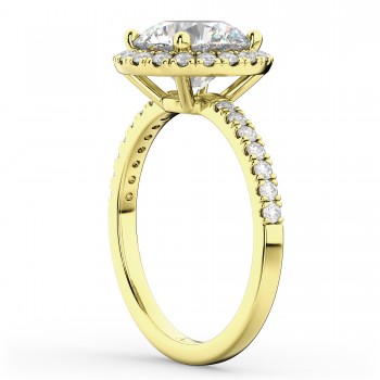 Round Halo Diamond Engagement Ring 18K Yellow Gold (2.50ct)