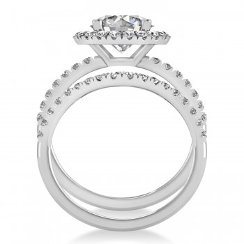 Diamond Round-Cut Halo Bridal Set 18K White Gold (2.77ct)