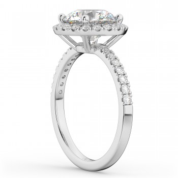Round Halo Lab Grown Diamond Engagement Ring Platinum (2.50ct)