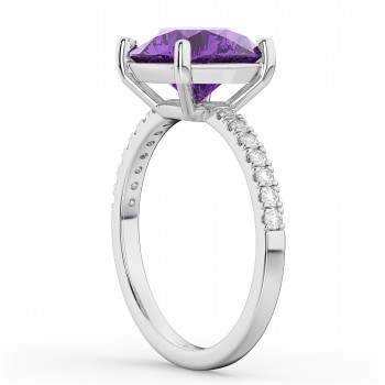 Amethyst & Diamond Engagement Ring Platinum 2.01ct